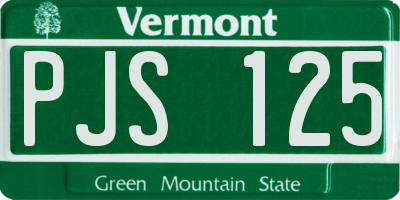 VT license plate PJS125