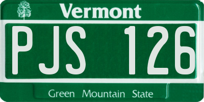 VT license plate PJS126