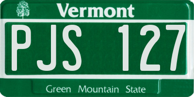 VT license plate PJS127