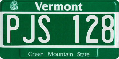VT license plate PJS128