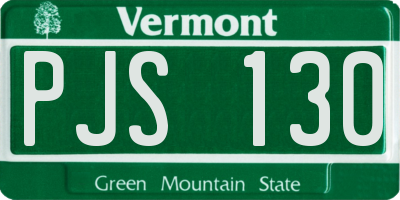 VT license plate PJS130