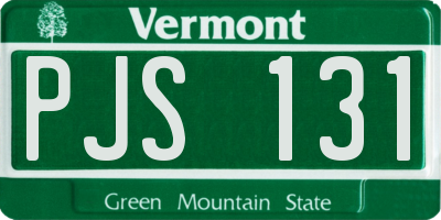 VT license plate PJS131