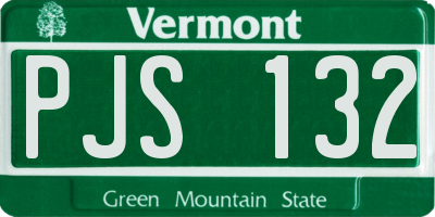 VT license plate PJS132