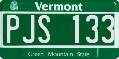 VT license plate PJS133