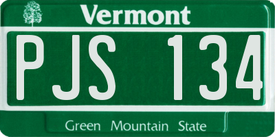VT license plate PJS134