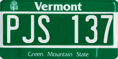 VT license plate PJS137