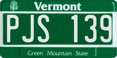 VT license plate PJS139