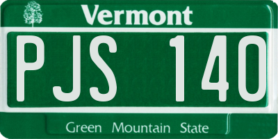 VT license plate PJS140