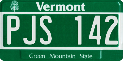 VT license plate PJS142
