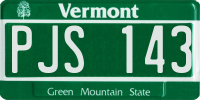 VT license plate PJS143