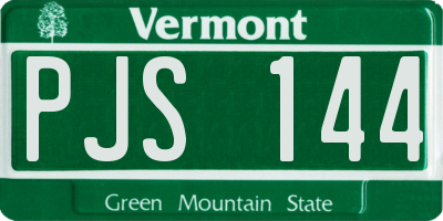 VT license plate PJS144