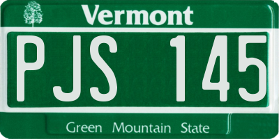VT license plate PJS145