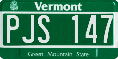 VT license plate PJS147