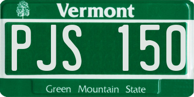 VT license plate PJS150