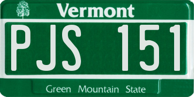VT license plate PJS151