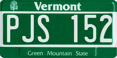VT license plate PJS152