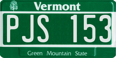 VT license plate PJS153