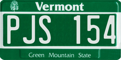 VT license plate PJS154