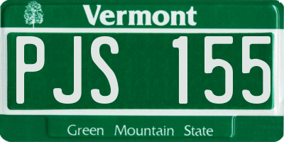 VT license plate PJS155