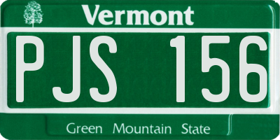 VT license plate PJS156