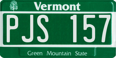 VT license plate PJS157