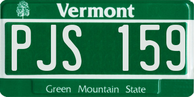 VT license plate PJS159