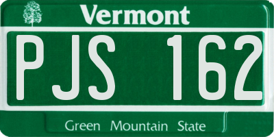 VT license plate PJS162