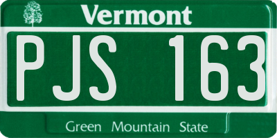 VT license plate PJS163