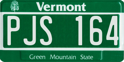 VT license plate PJS164