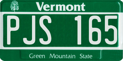 VT license plate PJS165