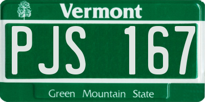 VT license plate PJS167