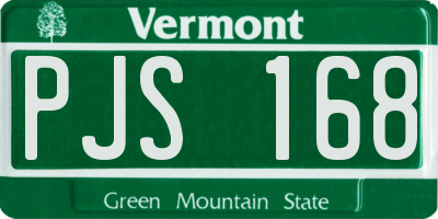 VT license plate PJS168
