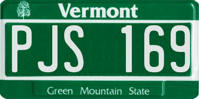 VT license plate PJS169