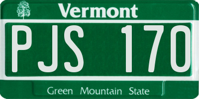 VT license plate PJS170