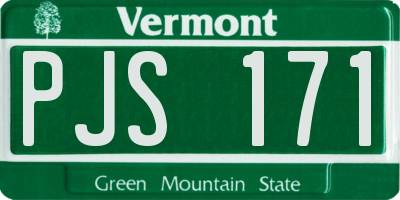 VT license plate PJS171