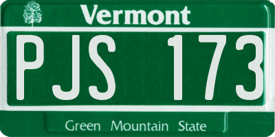 VT license plate PJS173
