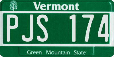VT license plate PJS174