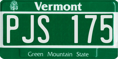 VT license plate PJS175