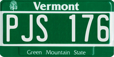 VT license plate PJS176