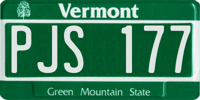 VT license plate PJS177