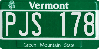VT license plate PJS178