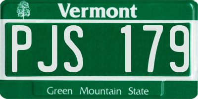 VT license plate PJS179
