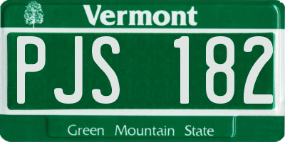 VT license plate PJS182