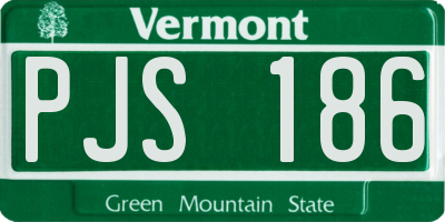 VT license plate PJS186