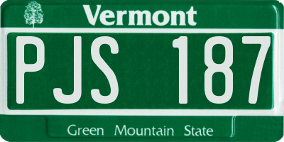 VT license plate PJS187