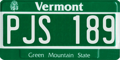 VT license plate PJS189