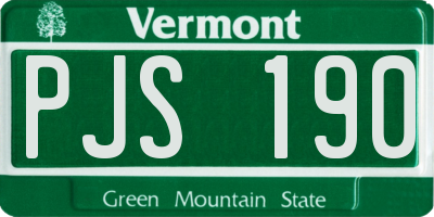 VT license plate PJS190