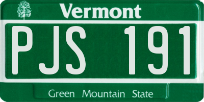 VT license plate PJS191