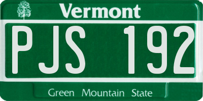 VT license plate PJS192