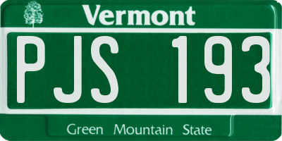 VT license plate PJS193